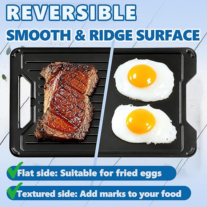 BAC609 Reversible Griddle for Traeger PRO 575 TFB57GLE PRO 780 TFB88PZD Century 22 Century Eastwood 22 Eastwood 34 Grill Accessories Traeger Ironwood XL, Exas Elite 34, Pro 20 Accessories 18.2" x 11"