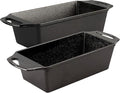 Lodge Cast Iron Loaf Pan - 8.5 x 4.5 Inch PFAS-Free Bread Baking Pan - Naturally Seasoned Cast Iron Bakeware for Sourdough, Meatloaf, Breads, and More - Made in the USA - 2 Pack