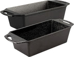 Lodge Cast Iron Loaf Pan - 8.5 x 4.5 Inch PFAS-Free Bread Baking Pan - Naturally Seasoned Cast Iron Bakeware for Sourdough, Meatloaf, Breads, and More - Made in the USA - 2 Pack