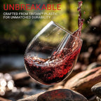 Bravario Unbreakable Stemless Plastic Wine Glasses | Reusable | Shatterproof 100% Tritan Plastic | Dishwasher-Safe | BPA-free | Awesome for Indoor & Outdoor | 16 oz, Set of 12