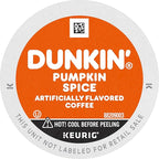 Dunkin’ Pumpkin Spice Coffee, Limited Edition Fall Coffee, K Cup Pods , 10 Count Boxes (Pack of 6)