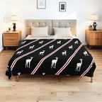 Electric Heated Blanket Twin Size 62"x84" - Bohemian Design with Plush Sherpa, 4 Heat Settings, 3-Hour Auto-Off, Machine Washable, for Couches and Beds, Elk