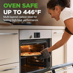 NutriChef 4-Pack 13’’ Non-Stick Pizza Pans, Round Pizza Pans for Oven, Commercial-Grade Carbon Steel, Non-Stick Gray Coating, Ideal for Baking Pizza, Cookies and More, Dishwasher Safe