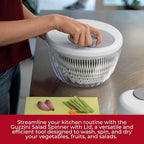 GUZZINI 10" Salad Spinner with Lid - Lichen Green, Wash, Spin & Dry Vegetables, Fruits, Salad, Built in Draining - Fruit Washer Fruit Dryer, Home Gadgets & Kitchen Tools