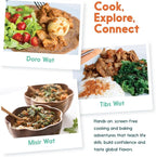 eat2explore Cooking Kits for Kids 14 Pcs – Interactive & Educational Kids Cooking Sets Real for Ages 5 and Up,3 Recipe Cards & Global Ingredients – Perfect for Families and Homeschooling (Ethiopia)