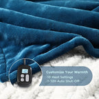 Electric Heated Blanket Full Size - 72"x84", Soft Flannel Heating Blanket, 10 Heating Levels, 1-12 H Auto Shut Off, Breathable Warm and Washable for Bed, Lake Blue