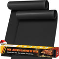 2 Pack Oven Liners for Bottom of Oven, 17"x25" Heavy Duty Non-Stick Oven Liner Mat, Reusable Heat Resistant Grill & Baking Mat, BPA/PFOA Free Roaster Liners, Fits Electric, Gas, Toaster Ovens (Black)