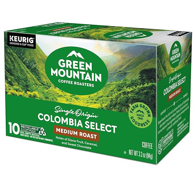 Green Mountain Coffee Roasters Colombia Select, Keurig Single Serve K-Cup Pods, Medium Roast Coffee, 60 Count, (6 Packs of 10)