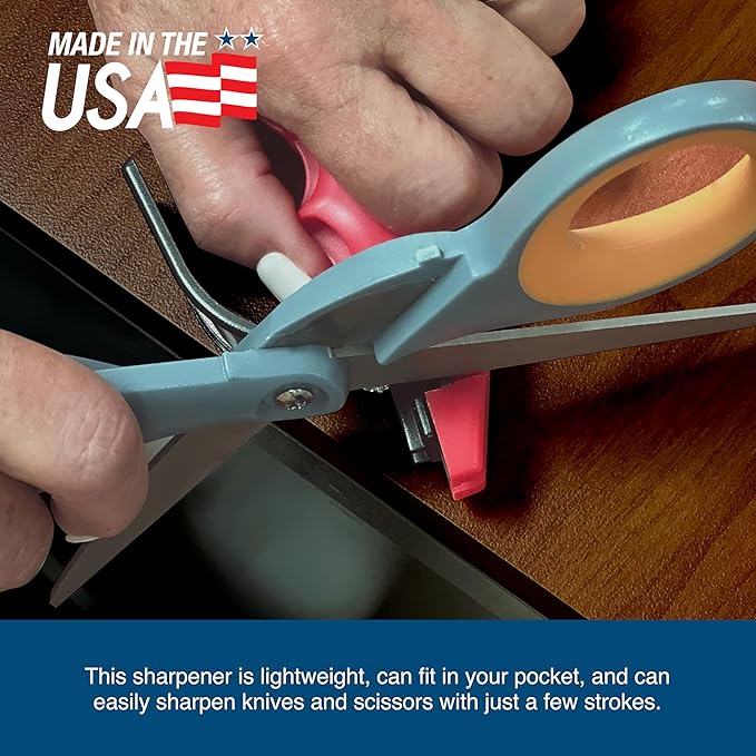 AccuSharp Compact Super Sharpener, Quick Restore & Repair General Purpose Scissors and Kitchen Knives, Easy & Safe, Made in the USA