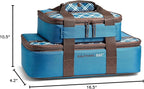 Rachael Ray Lugger Duo, Insulated Casserole Carrier for Hot or Cold Food, Thermal Lasanga Lugger Tote for Pockluck, Parties, Picnic, and Cookouts, Fits 9" x 13" Baking Dish, Blue Plaid