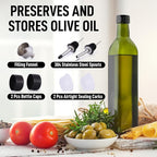Zulay Kitchen 17oz Olive Oil Dispenser Bottle – Glass Oil Cruet with Spout, Funnel & Pourers, Easy-Pour Decanter for Kitchen Cooking and Serving (Green)