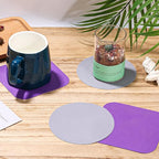 LUTER 4pcs Jar Opener, Rubber, Multi-function Silicone Bottle Opener for Seniors with Weak Hands Lid Cap Gripper Pads Kitchen Coasters Gadgets(Grey, Purple)