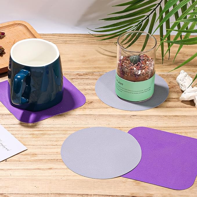 LUTER 4pcs Jar Opener, Rubber, Multi-function Silicone Bottle Opener for Seniors with Weak Hands Lid Cap Gripper Pads Kitchen Coasters Gadgets(Grey, Purple)
