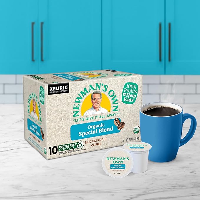 Newman's Own Organic Special Blend, Keurig Single Serve K-Cup Pods, Medium Roast Coffee, 60 Count, (6 Packs of 10)