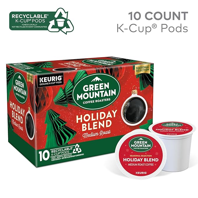 Green Mountain Coffee Roasters K-Cups, Holiday Blend, 10 Count