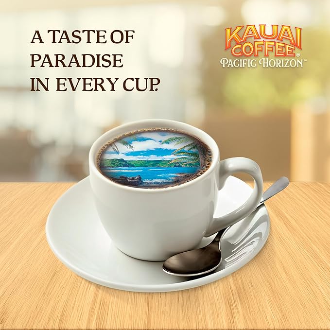 Kauai Coffee K-Cup Pods for Keurig Brewers – Arabica Coffee, 10% Hawaiian – Mild Roast, Light with Bright Aroma – Island Sunrise, 1 Pack of 48 Single Serve K-Cups