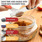 Spring Chef Stainless Steel Magnetic Measuring Spoons Set of 8 with Leveler, Nesting Teaspoon & Tablespoon Measuring Spoons, Kitchen Gadgets for Baking & Cooking, Fits in Spice Jars - Mountain Sunrise