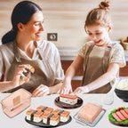 Musubi Press Mold Kit, 2 Pack Clear Musubi Maker with Stainless Steel 304 Luncheon Meat Slicer for SPAM (Champagne)