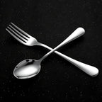 24 Piece Forks and Spoons Silverware Set for 12, Stainless Steel Dinner Forks and Spoons Silverware Set, Heavy-Duty Cutlery Set, Dishwasher Safe (Silver)