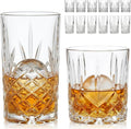 Moretoes Crystal Whisky Drinking Glasses Set of 12, Glass Cups, Mixed Glassware Set, 12 Oz Highball Glasses & 11 Oz Old Fashioned Glasses, Great for Cocktail and Other Beverages