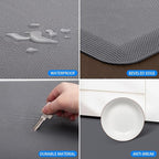 HappyTrends Kitchen Mat Cushioned Anti-Fatigue Rug Non-Slip Kitchen Rugs Stain Resistant Ergonomic Comfort Mat for Floor, Office, Sink, Laundry (17.3"x 47", Grey)