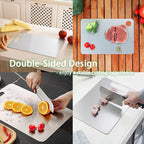 100% Pure Titanium Cutting Board Set of 3, Food-Grade Titanium Cutting Boards for Kitchen Dishwasher Safe, Double-Sided Metal Charcuterie Chopping Board Mat for Meat, Cheese & Fruit (M+L+XL)