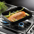 Scanpan Classic 3.25 QT (13.5 inch x 8.75 inch) Nonstick Roasting Pan – Compatible with Gas and Electric Stovetops, Metal Utensil Safe, Oven Safe to 500°F, Dishwasher Safe