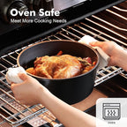 SENSARTE 14Pcs Pots and Pans Set Nonstick Cookware Set Kitchen Cooking Frying Pans with Stay-cool Handle, Dishwasher Safe, Induction Compatible, PFOA/PFOS Free, Black