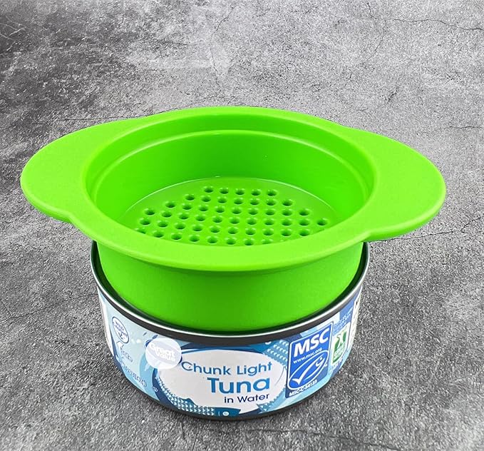 2 Pack - Can, Tuna, Colander Strainer, Food Grade Plastic, BPA-Free, Unibody Design, Dishwasher Safe, Fits Standard Size Cans