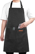 Syntus Apron for Men Women, Adjustable Cooking Kitchen Chef Aprons with 2 Pockets, Cotton/Polycotton/Polyester