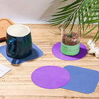 LUTER 4pcs Jar Opener, Rubber, Multi-function Silicone Bottle Opener for Seniors with Weak Hands Lid Cap Gripper Pads Kitchen Coasters Gadgets(Blue, Purple)