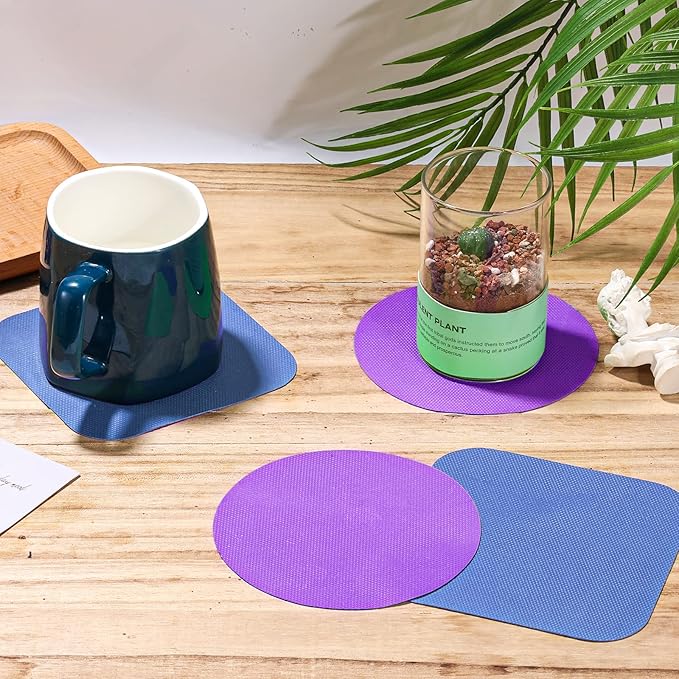 LUTER 4pcs Jar Opener, Rubber, Multi-function Silicone Bottle Opener for Seniors with Weak Hands Lid Cap Gripper Pads Kitchen Coasters Gadgets(Blue, Purple)