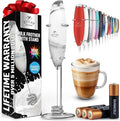 Zulay Kitchen Patented Tornado Triple Whisk Milk Frother with 4 Duracell Batteries – Handheld Foam Maker for Coffee, Lattes, Matcha & Hot Chocolate – Rich, Creamy Froth in Seconds - Marble