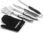 Cuisinart 3‑Piece Stainless Steel BBQ Grilling Tool Set with Grill Glove – Outdoor Grill Accessories, Perfect Grilling Gift for Men, Dads & Grill Masters, CGS-134BL
