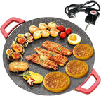 Indoor Smokeless Electric Griddle, 2026 Upgraded 1500w Portable Electric Korean BBQ Grill, Non-stick Round Grill Pan for BBQ, Tortillas, Steaks, Burgers, Pancakes (14.2in)