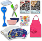 Ultimate Easy Baking Oven Bundle For Kids With 20 Items - Oven, 2 Refill Mixes, Apron, Hat, 2 Bowls, Spatula, Whisk, 9 Stickers, Baking Pan & Tool (Happy Hot Pink Baker Bundle)
