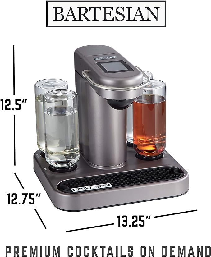 Bartesian Premium Cocktail and Margarita Machine for The Home Bar with Push-Button Simplicity and an Easy to Clean Design (55300)