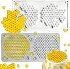 2PCS Tuile Molds Silicone Honeycomb Baking Mold,Acxydm Honeycomb Mold Silicone Bee Silicone Mold,Fondant Molds 3D Beehive Candy Silicone Moulds,Chocolate Mold Set Sugar Bees for Cake Decorating,Large