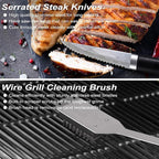 POLIGO 26PCS BBQ Accessories for Outdoor Grill Utensils Set Stainless Steel BBQ Tools Grilling Tools Set for Birthday Fathers Day Dads Presents, Barbecue Accessories Ideal Grilling Gifts for Men Women