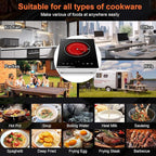 Dual Coils Design of Single Burner Electric Cooktop, 1800W Infrared Ceramic Hot Plate for Cooking, Portable Countertop or Built-in Radiant Stove Top Cooker, Compatible with All Cookware