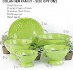 Reston Lloyd, 1.5 Quart Powder Coated Steel Kitchen Strainer Basket for draining Pasta, Vegetable and Fruit, Chrome Handles and Wide Stable Base, Lime