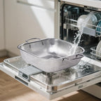 Gulex Colander Stainless Steel 3-Quart, Square Metal Strainers, Strainer for Kitchen Food, Dishwasher Safe