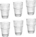 Bormioli Rocco Barshine 12.88 oz. Long Drink Stackable Tempered Drinking Glasses, Set of 6, Clear
