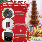 Commercial Chocolate Fountain 6 Layers 19Lbs Large Chocolate Fondue Tower Stainless Steel Hot Chocolate Waterfall for Nacho Cheese Knob Control