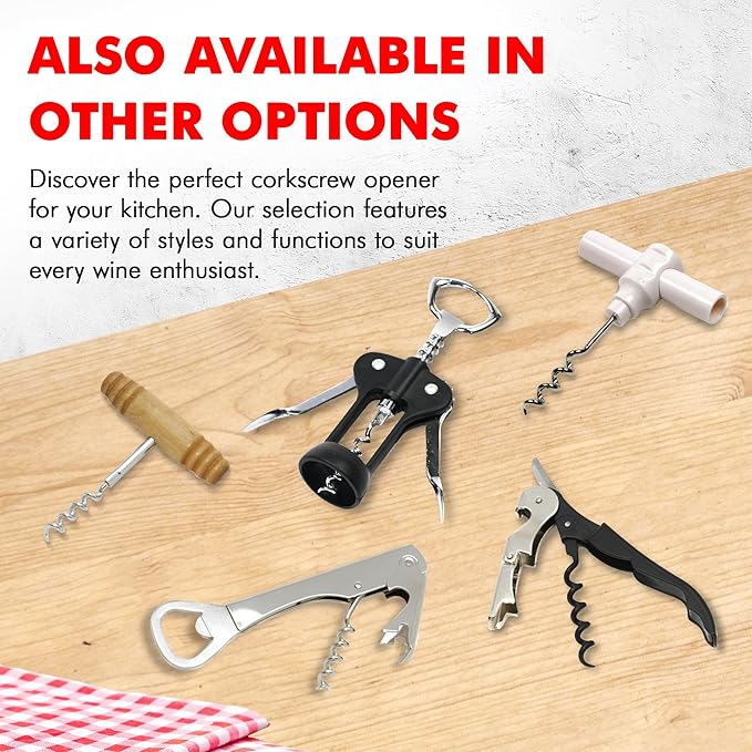 Chef Craft Select Waiters Corkscrew with Foil Cutter and Bottle Opener, 5 inches in Length, Stainless Steel/Black