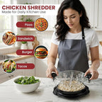 Chicken Shredder Tool Twist Large 3 layer With Meat Tenderizer Tool & Brush,Manual Chicken Breast Grinder,10'' Pro Meat Shredder, BPA Free Anti-Slip Ergonomic Handle,Suitable For Beef &Vegetable