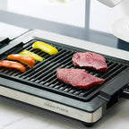 Electric Indoor Grill, 1600W Smokeless Style BBQ Grill with Water-Filled Drip Tray, 15-Inch Nonstick Grate for Steaks & Korean BBQ, Rapid Heating for Searing