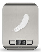 Food Scale, 11lb Digital Kitchen Scale with 6 Units LCD Display and Tare Function,Compact Design for Baking,Healthy Cooking,Meal Prep, 304 Stainless Steel