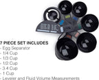 Fox Run 4838 Measuring Cup set with Egg Separator, Black, Medium