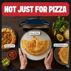 PIEZANO Crispy Crust Pizza Oven by Granitestone – Electric Pizza Oven Indoor Portable, 12 Inch Indoor Pizza Ovens Countertop, Pizza Maker Heats up to 800˚F for Stone Baked Pizza at Home - Navy